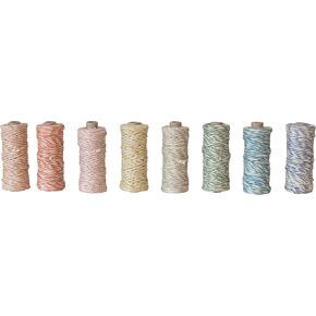 Creative Co-Op 32 Yard Jute Cord on Spool, 8 Colors, Set of 8