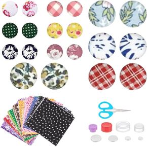 WEBEEDY 50 Set Stud Earring Kit DIY Craft Covered Button Kit with Tools Self Cover Buttons Earring DIY Kit Include 100 Stainless Steel Blank Stud for DIY Earring Making Christmas Jewelry Findings Gift