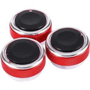 Car Air Conditioning Switch, 3pcs/Set Car AC Knob Aluminum alloy Air Conditioning heat control Switch Accessories