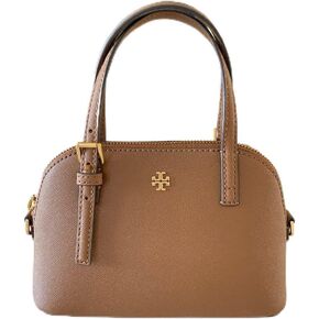 Tory Burch Womens Emerson Dome Satchel Crossbody Bag (Moose)