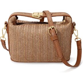Straw Crossbody Bags for Women,Straw Purse Woven Beach Bag Casual Tote Bag for Women Shoulder Travel Handbags