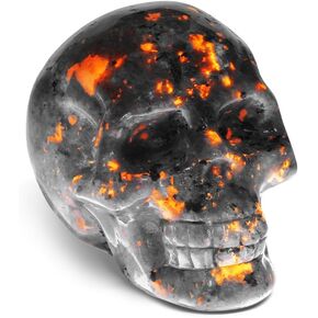 Natural Gemstones Yooperlite Skull Head Statues Creative Sulptures Decore Home Decoration 1.4''x 2''x 1.6''