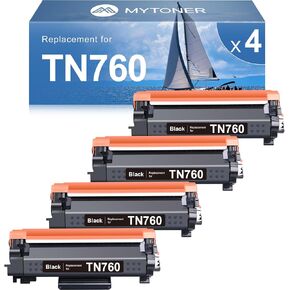 MYTONER TN760 Toner for Brother Printer TN-760 Remanufactured Replacement for Brother TN-760 TN730/760 TN-730 High Yield MFC-L2690DW MFC-L2750DW HL-L2350DW MFC-L2710DW HL-L2395DW DCP-L2550DW Black,4P
