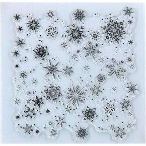 Merry Christmas Snowfalkes Snowfall Background Clear Stamps for Card Making Decoration and DIY Scrapbooking 2111547