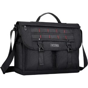 WITZMAN Messenger Bag for Men Crossbody Large Lightweight Satchel Bag Nylon Shoulder Bag with 15.6 inch Laptop（B701 Black）