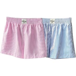 OYOANGLE Women's 2 Pack Striped Shorts Set Letter Patched Elastic Waist Lounge Shorts Y2K Boxer Shorts