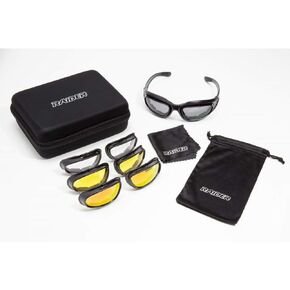 Raider 26-006 Premium Motorcycle Street Bike Glasses Kit with Four Interchangeable Lenses