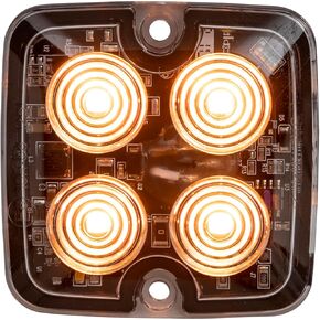 منتجات المشترين 8892140 فئة واحدة رفيعة للغاية ومربع كهرماني LED ضوء ستروب، 4 مصابيح LED ساطعة، 18 نمط فلاش، مقاومة للماء IPX7، ضوء عمل لشاحنات السحب وشاحنات الخدمة وشاحنات المحراث