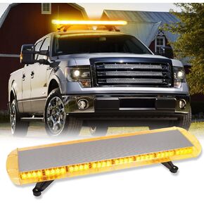 Rooftop LED Light Bar Strobe Lights for Trucks 38" 72 LED 16 Flashing Modes IP65, Aluminium Housing Heavy Duty Bolt Mount Emergency Lights for Vehicles, Car Emergency Kit, Amber
