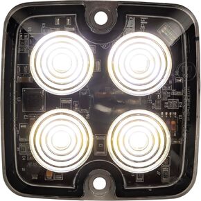 Buyers Products 8892140 Class One Ultra Thin Low Profile Square Amber LED Strobe Light, 4 Bright LEDS, 18 Flash Patterns, IPX7 Waterproof, Work Light for Tow Trucks, Service Trucks And Plow Trucks