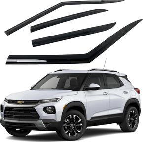 AUTOCLOVER Tape-On Rain Guards Window Visors 4 Pcs Set for Chevrolet Trailblazer 2021 2022 2023 2024 2025 / Window Deflectors, Out-Channel Vent Shades (Smoked)