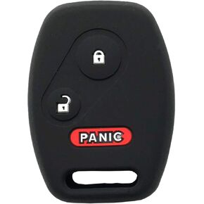 Silicone Protective Skin Glove Key Fob Cover Case fit for Honda Accord Civic LX EX CR-V CR-Z Insight Odyssey Pilot Ridgeline Crosstour Keyless Entry Key Fob Accessories (Black Red)