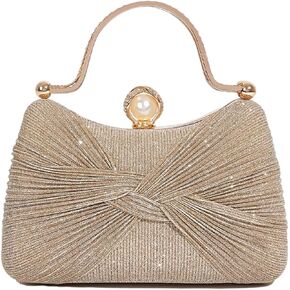Clutch Purses for Women Handbags Shiny Sequin Wedding Shiny Silver Clutch Purses with Chain,Wedding Prom Party Club