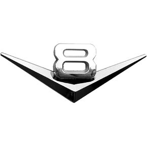 OnlyYou.X V8 Emblem V8 Badge V8 Decal V8 Sticker Fit for Universal Pickup and Car 1 Piece Metal Black