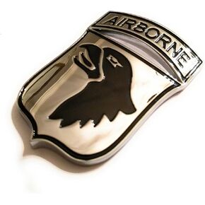 Military Army Chrome Metal Decal Auto Emblem (101st Airborne)