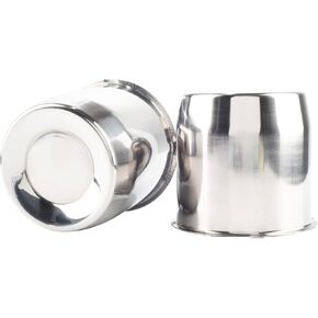 2Pcs 5.15inch Stainless Trailer Wheel Center Caps Push Through 5.15" Bore 4.92" Tall Hub Cap for Truck SUV RV Wheel Rim, Chrome Wheel Cover