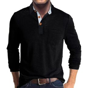 GOFERIKUVA Mens Fashion Polo Shirts Short Sleeve Shirt Classic Button Cotton Stylish Golf Polo Shirts with Pocket for Men