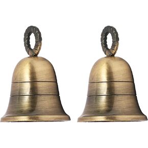 Indian Brass Bells Jingle Bells for Home Door Décor, Crafts, Chimes, Christmas Décor, Cow Pet Bells Christmas Craft Bells for Christmas Decorations (4, Classic)
