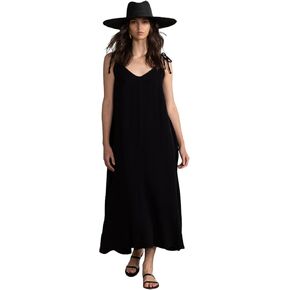 Gottex Beach Life 100% Cotton Sleeveless Maxi Tie Dress Swimsuit Coverup for Women, One Size Fits Most - Elegant Beachwear