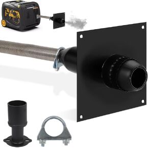 Generator Exhaust Extension Silencer kit with Insulated Through-Wall Mounting Plate Compatible With Firman H07552 Wh03242 T07571 T07573 Honda Eu6500is Eu7000is Muffler