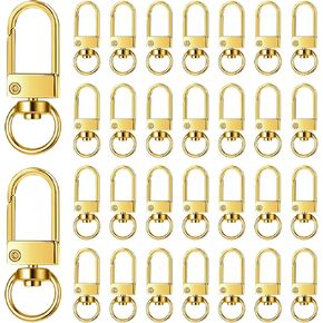 30 Pieces Lobster Claw Clasps Gold Swivel Snap Hooks, Metal Lobster Clasp Keychain Swivel Lanyards Snap Hooks Key Chain Hooks for Jewelry Making Purse Bags Keychain Clasp Connector Art Crafts
