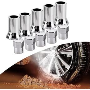 10 PCS Car TR413AC Tire Valve Stem Sleeve and Cap Kit, Universal TPMS Rubber Valve Stems Anti-Leak Valve (Silver)