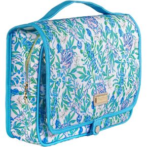 Lilly Pulitzer Travel Toiletry Bag with Handle, Pockets, and Zipper, Hanging Travel Organizer for Makeup and Toiletries, Just a Pinch