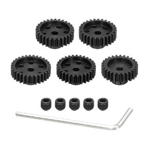 DMiotech M1 26T 27T 28T 29T 30T Steel 5mm Hardened Pinion Motor Gear for RC Car Brushed Replacement Brushless Motors, RC Applications with 5 Pcs Screws & Hex Spanner for DIY RC Boat Drone