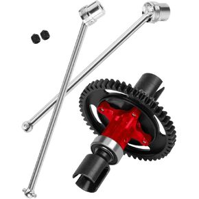50T Gear Slipper & Axles Driveshafts Upgrades Part for 1/8 Kraton 6s,Harden Steel #45 RC Front & Rear Center CVD with 50T Slipper,Red