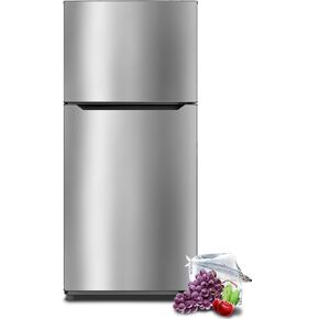 Techomey 30" Freestanding Top Freezer Refrigerator, 18.0 Cu. Ft. Frost Free Refrigerator, Garage Ready, Standard Depth, Stainless Steel, ENERGY STAR