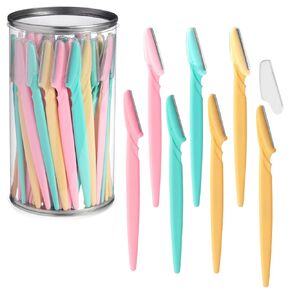 60 Pack Facial Dermaplaning Tool, Face Razors for Women's Hair Removal, 6-Inch Shavers Bulk Set in 3 Colors
