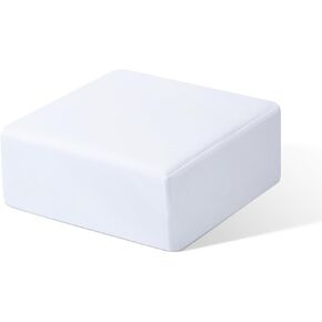 Cube Memory Foam Pillow for Side Sleepers (12"/12"/5" Extra Soft), Cervical Pillow for Neck Pain, Coach Pillow, Travel Pillow, Pillowcase Removeable and Washable, White