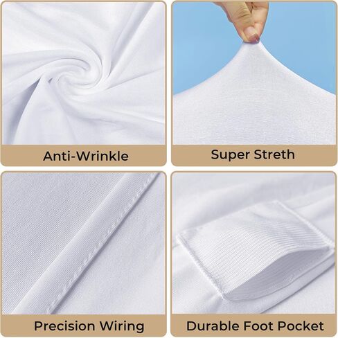 White Chair Covers 100 pcs Stretch Spandex Chair Covers Universal Fitted Chair Cover Protector for Wedding,Party, Banquet, Holidays, Celebration, Decoration（White, 100 PCS） in Saudi Arabia