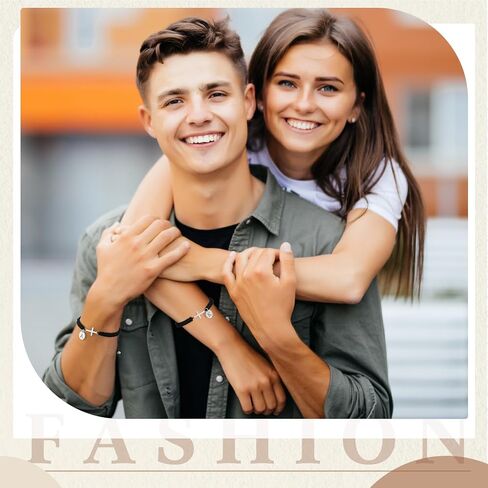 Initial Friendship Cross Bracelet with A-Z Charm Adjustable Braided Bracelet for Women Men Christian Religious Gift in Saudi Arabia