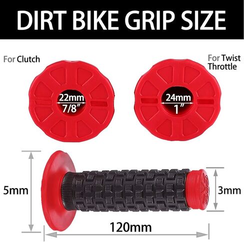 Motorcycle Grips 7/8" Dirt Bike Grip Pillow Top Grips Rubber Anti-slip Universal Handlebar Racing Grip for Motocross ATV CR80R CR85 CRF150R CR125R CR250R CRF450R CRF150F CRF230F CRF450F Red in Saudi Arabia