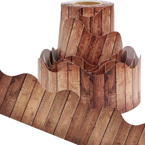 Dark Wood Scalloped Bulletin Board Border Trim for Classroom School Decoration Teacher Students Supply for Chalkboard Whiteboard 52 Ft in Saudi Arabia