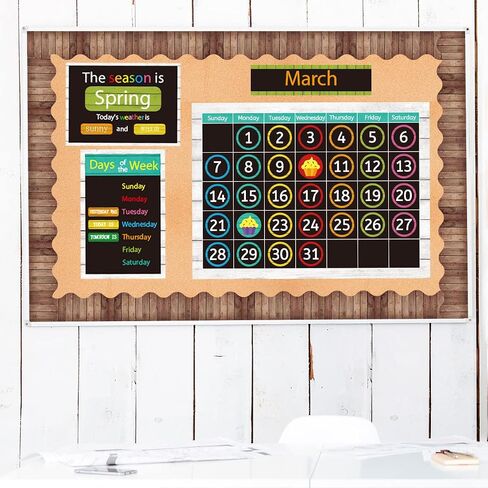 Dark Wood Scalloped Bulletin Board Border Trim for Classroom School Decoration Teacher Students Supply for Chalkboard Whiteboard 52 Ft in Saudi Arabia