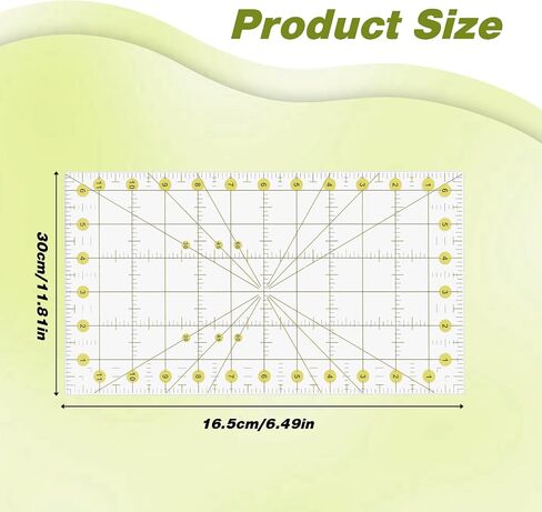 Quilting Ruler 6.5 X 12 Inch Acrylic Ruler Clear Fabric Ruler Plastic Sewing Guides Rulers Grid Ruler DIY Crafts Fabric Cutting Ruler for Precision Cutting Fabric Paper in Saudi Arabia