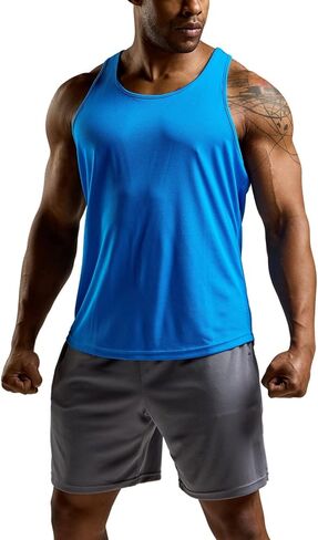 ATHLIO Men's Dry Fit Muscle Workout Tank Tops, Y-Back Bodybuilding Gym Shirts, Athletic Fitness Tank Top in Kuwait