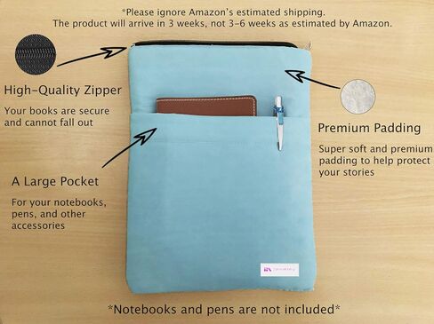 White Flowers Book Sleeve - Book Cover for Hardcover and Paperback - Book Lover Gift - Notebooks and Pens Not Included in Saudi Arabia