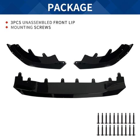 Front Lip Compatible with 2-Series (2014-2021) F22 M-Sport Model ABS Gloss Black Bumper Air Splitter (Gloss Black, F22) in Kuwait
