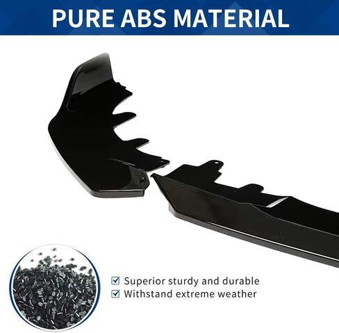 Front Lip Compatible with 2-Series (2014-2021) F22 M-Sport Model ABS Gloss Black Bumper Air Splitter (Gloss Black, F22) in Kuwait