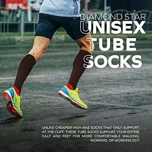 Diamond Star Tube Socks Men 6 Pairs Premium Cushion Cotton Over The Calf Athletic Knee High Socks For Men in Kuwait