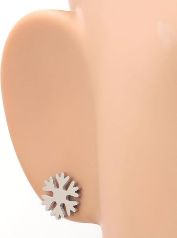 Steelmeup Stainless Steel Season Greeting Winter Holiday Post Stud Earrings Snowman Star Snowflake in Kuwait