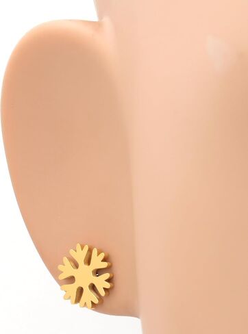 Steelmeup Stainless Steel Season Greeting Winter Holiday Post Stud Earrings Snowman Star Snowflake in Kuwait