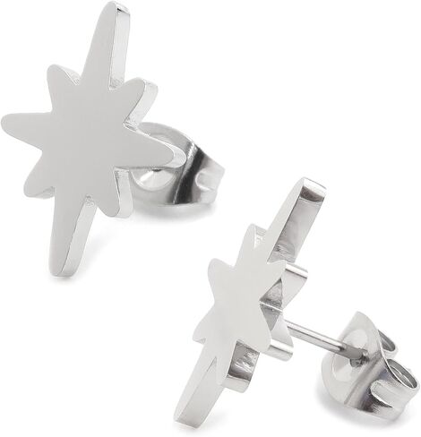 Steelmeup Stainless Steel Season Greeting Winter Holiday Post Stud Earrings Snowman Star Snowflake in Kuwait