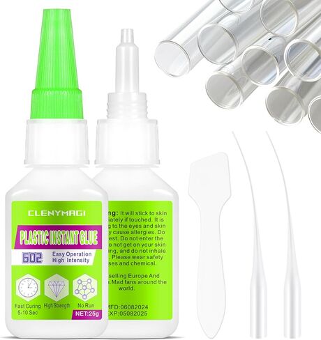 Super Glue for Plastic, 2 Pack Clear Plastic Glue Designed for Plastic to Plastic Bonding, Waterproof, Heat-Resistant, Strongest Plastic Glue for Repairing Plastic, DIY, Model Plastic in Kuwait