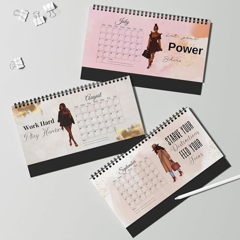 2025 Girl Boss Desk Calendar, Girl Bosses Rule the World, Black Women Girl Self Love Calendar, 2025 Planner, Seasonal Calendar, Golden Hot Girls Calendar 2025, 7 x 8 inches in Saudi Arabia
