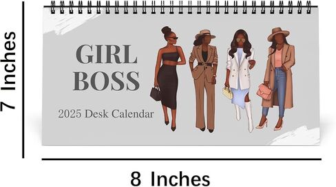 2025 Girl Boss Desk Calendar, Girl Bosses Rule the World, Black Women Girl Self Love Calendar, 2025 Planner, Seasonal Calendar, Golden Hot Girls Calendar 2025, 7 x 8 inches in Saudi Arabia