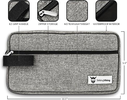 Striking Viking Beard Grooming Kit with Caddy, Beard Care Oil and Balm, Beard Shampoo, Wooden Comb, Beard Brush, & Trimming Scissors - 7 Piece Beard Gift for Men Him Dad in Saudi Arabia
